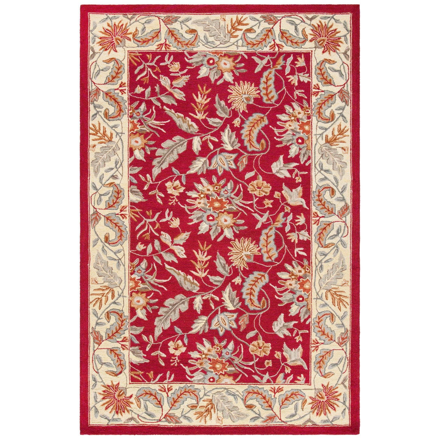Tapis en laine floral fait main Chelsea Malda de style campagnard français SAFAVIEH