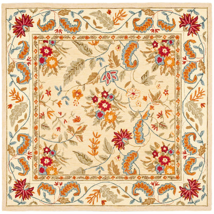 Tapis en laine floral fait main Chelsea Malda de style campagnard français SAFAVIEH