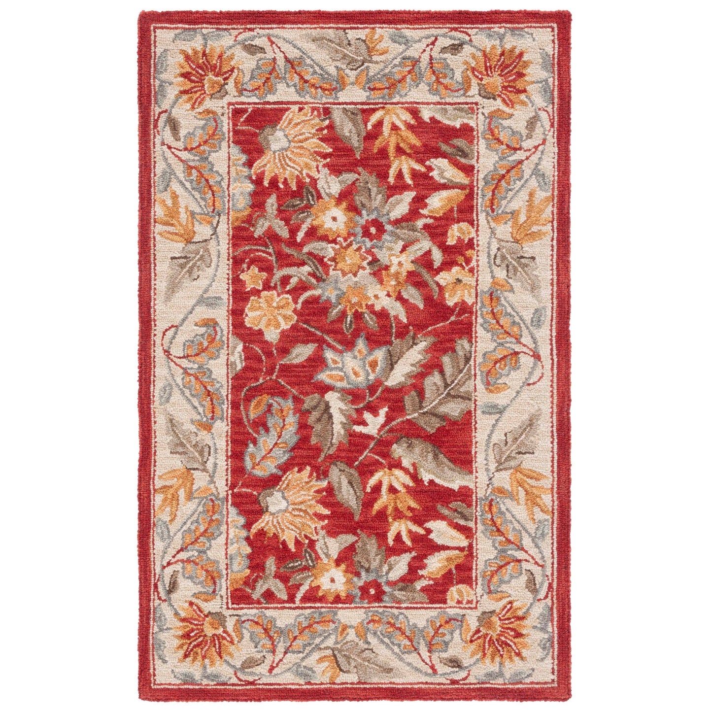 Tapis en laine floral fait main Chelsea Malda de style campagnard français SAFAVIEH