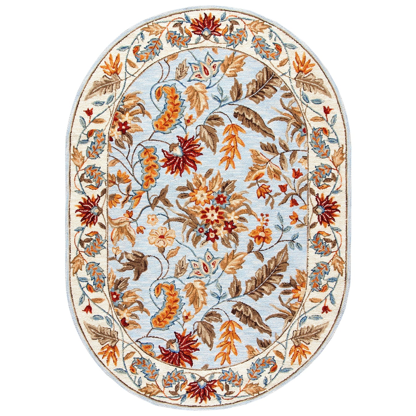 Tapis en laine floral fait main Chelsea Malda de style campagnard français SAFAVIEH