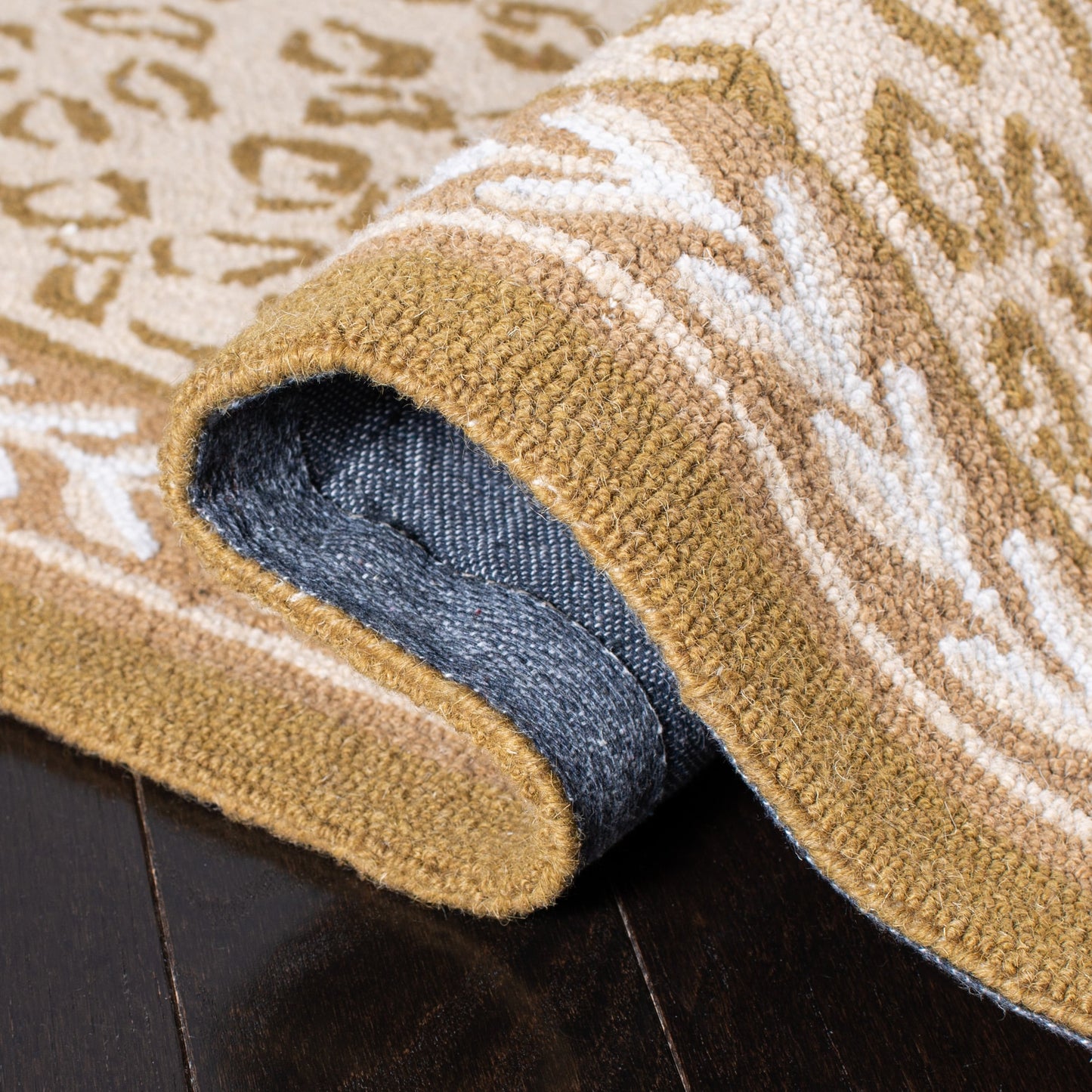 Tapis de jardin solaire Chelsea fait main en laine léopard de style campagnard français SAFAVIEH