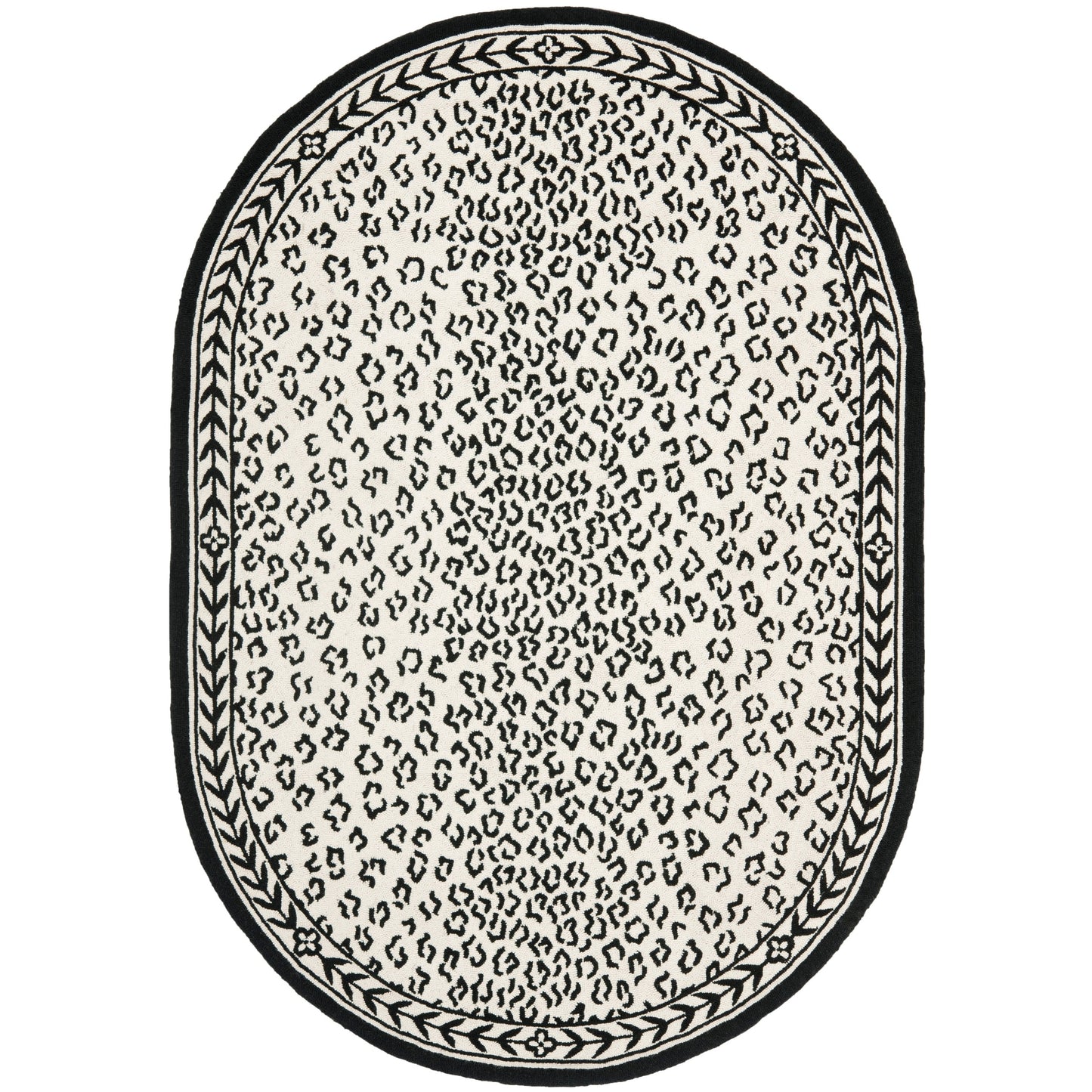 Tapis de jardin solaire Chelsea fait main en laine léopard de style campagnard français SAFAVIEH