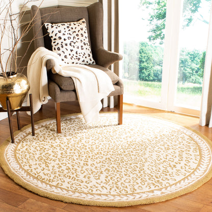 Tapis de jardin solaire Chelsea fait main en laine léopard de style campagnard français SAFAVIEH
