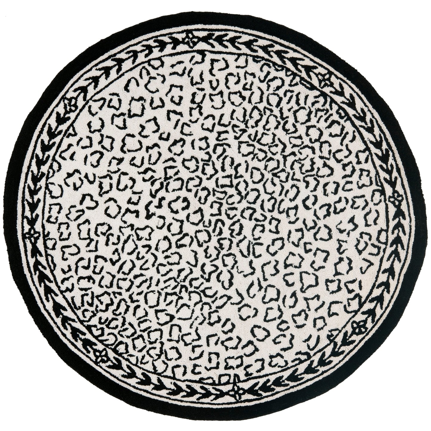 Tapis de jardin solaire Chelsea fait main en laine léopard de style campagnard français SAFAVIEH