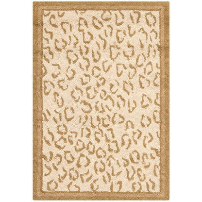 Tapis de jardin solaire Chelsea fait main en laine léopard de style campagnard français SAFAVIEH