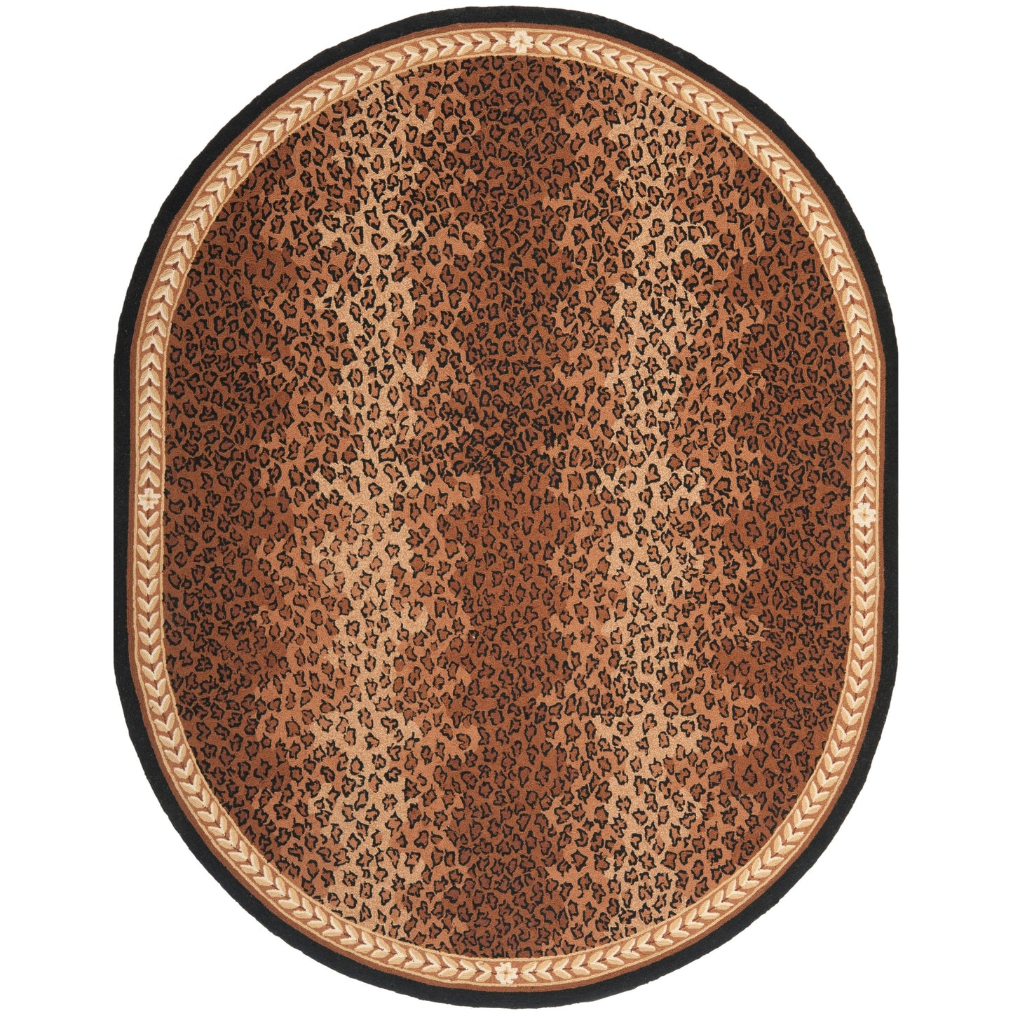 Tapis de jardin solaire Chelsea fait main en laine léopard de style campagnard français SAFAVIEH