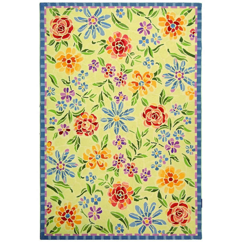 Tapis en laine floral Chelsea Sprig fait main SAFAVIEH