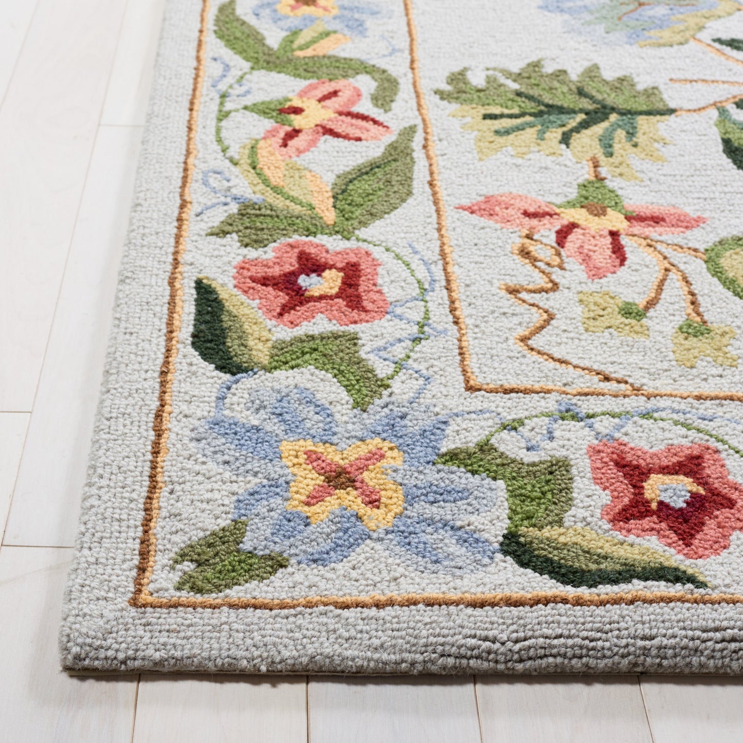Tapis en laine SAFAVIEH fait main Chelsea Yauhenia à motif floral de style campagnard français