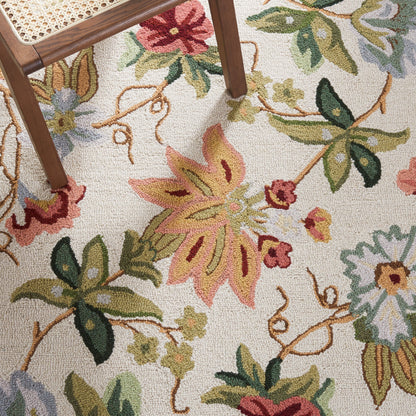 Tapis en laine SAFAVIEH fait main Chelsea Yauhenia à motif floral de style campagnard français