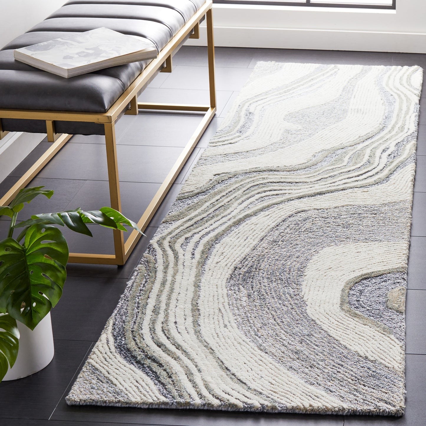 Tapis en laine abstrait moderne Klari de Fifth Avenue fait main SAFAVIEH