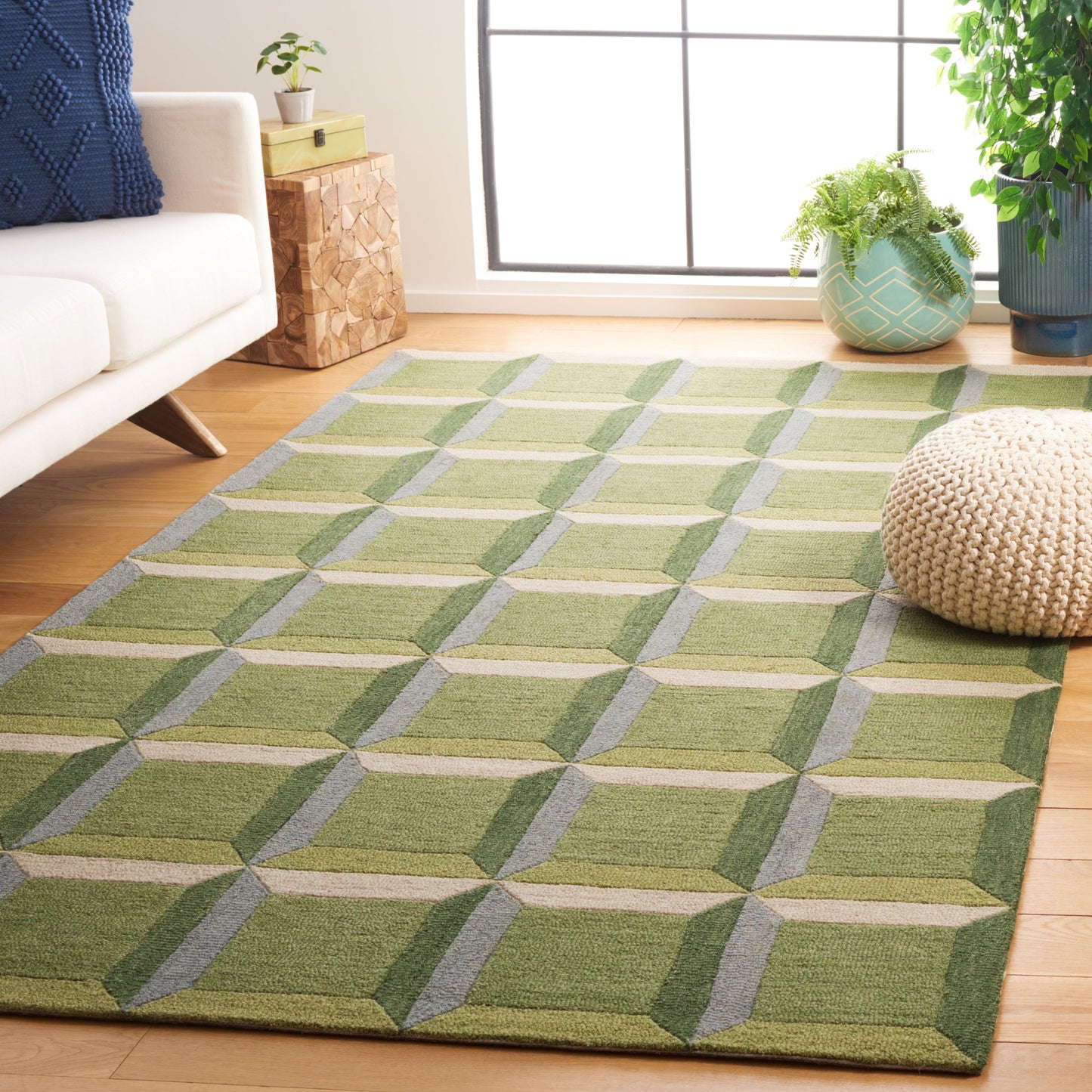 Tapis en laine fait main SAFAVIEH Genre Hikariko, style moderne du milieu du siècle