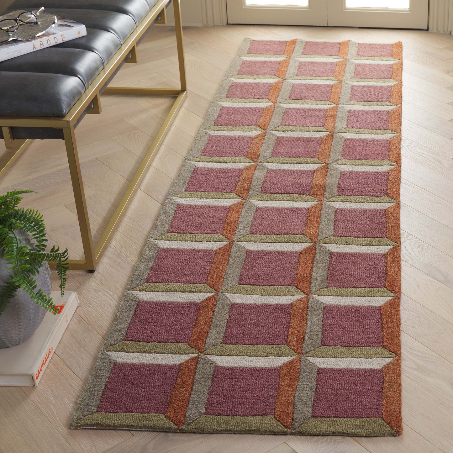 Tapis en laine fait main SAFAVIEH Genre Hikariko, style moderne du milieu du siècle