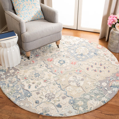 Tapis en laine imprimé floral glamour fait main SAFAVIEH