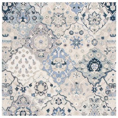 Tapis en laine imprimé floral glamour fait main SAFAVIEH