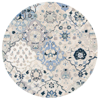 Tapis en laine imprimé floral glamour fait main SAFAVIEH