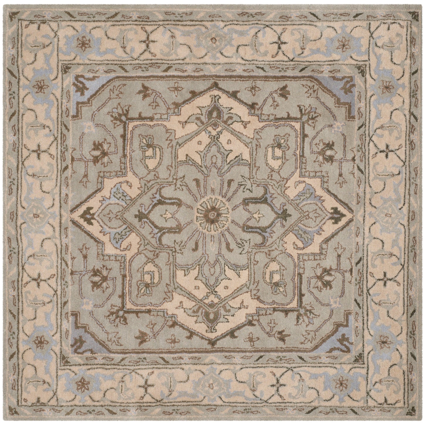 Tapis oriental traditionnel en laine SAFAVIEH fait main, style Dahlia flottant, héritage.