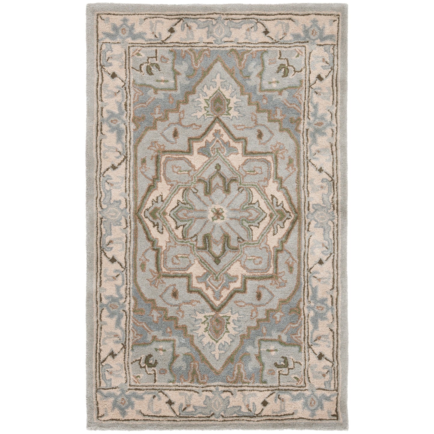 Tapis oriental traditionnel en laine SAFAVIEH fait main, style Dahlia flottant, héritage.