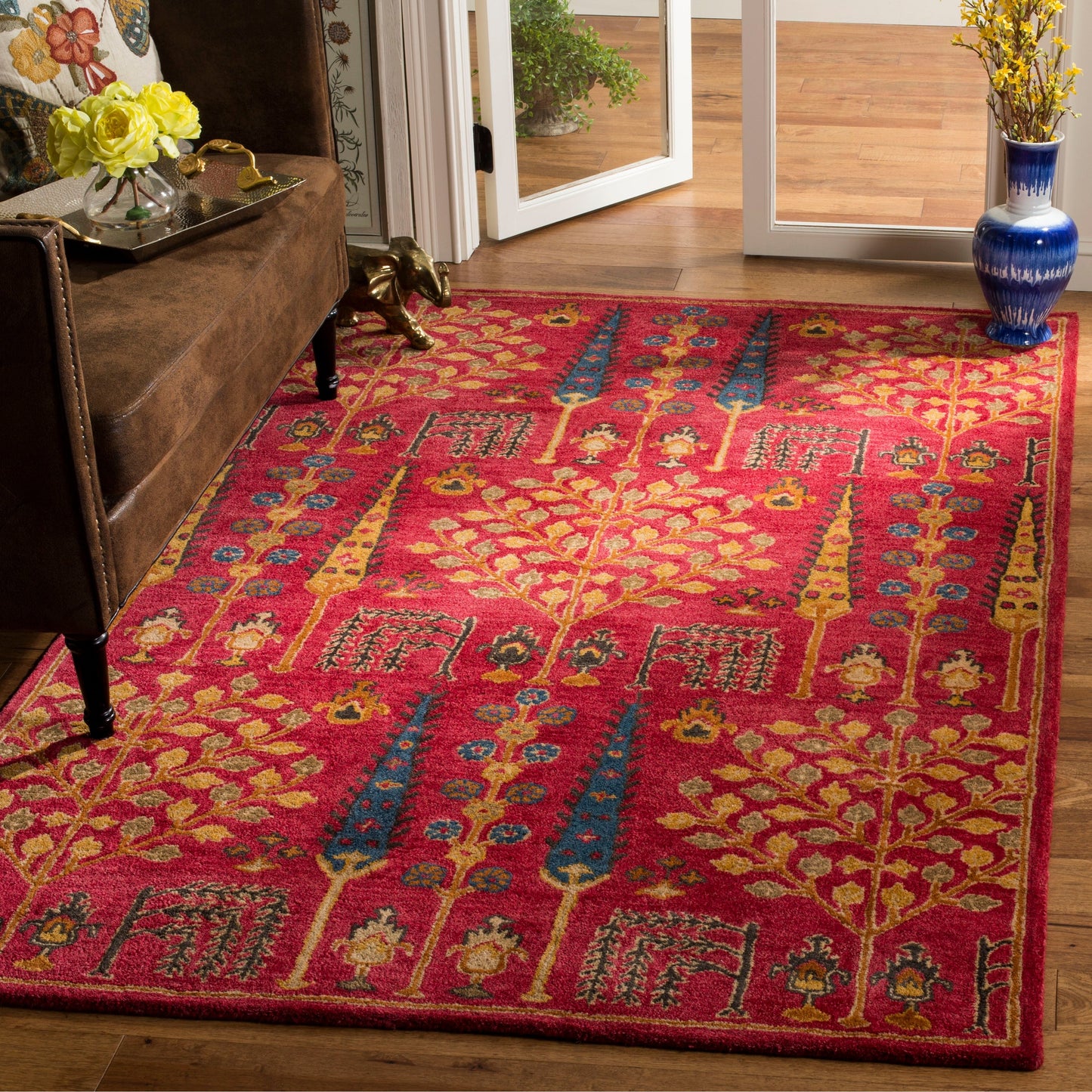 Tapis oriental traditionnel en laine fait main SAFAVIEH, motif floral Heritage Picture Block