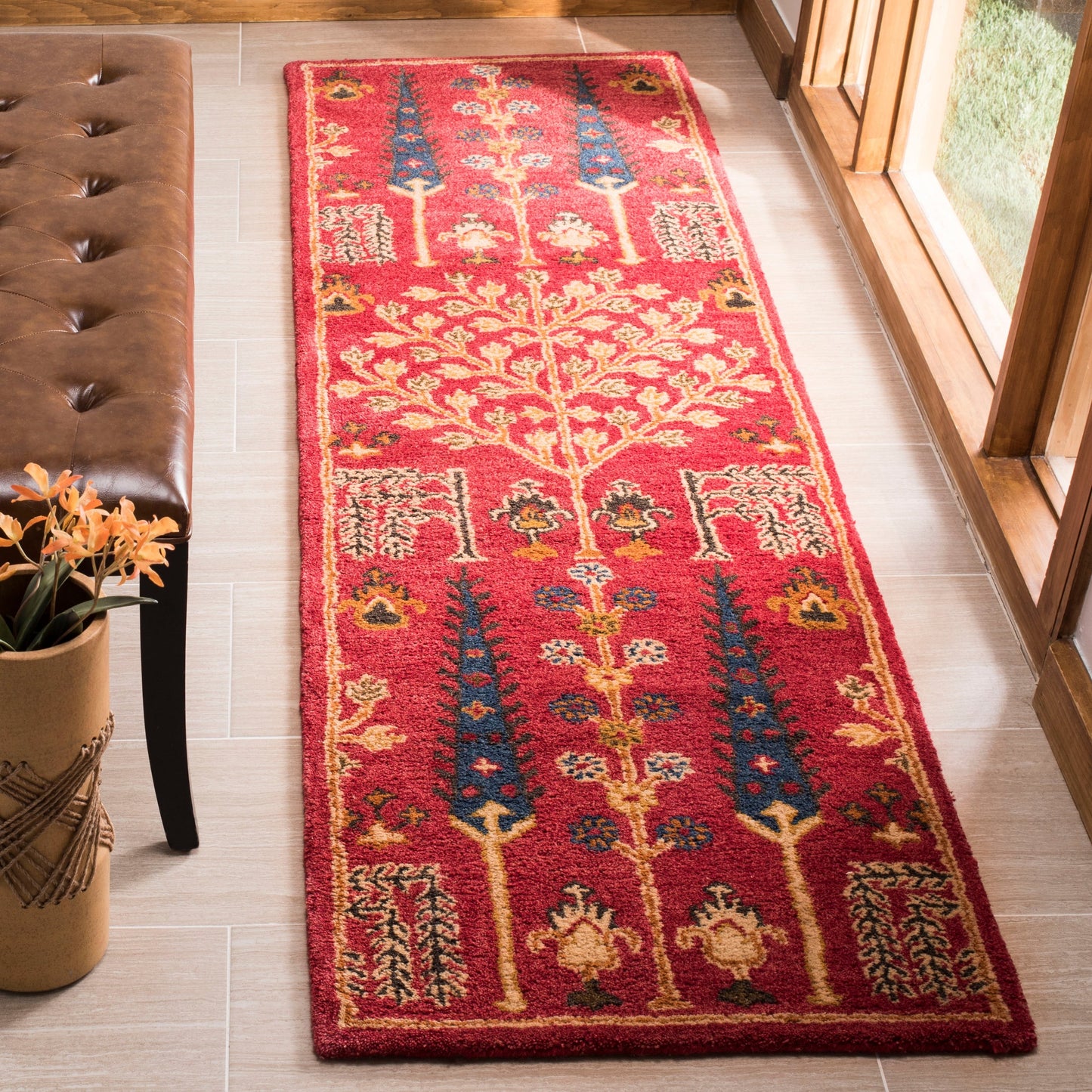Tapis oriental traditionnel en laine fait main SAFAVIEH, motif floral Heritage Picture Block