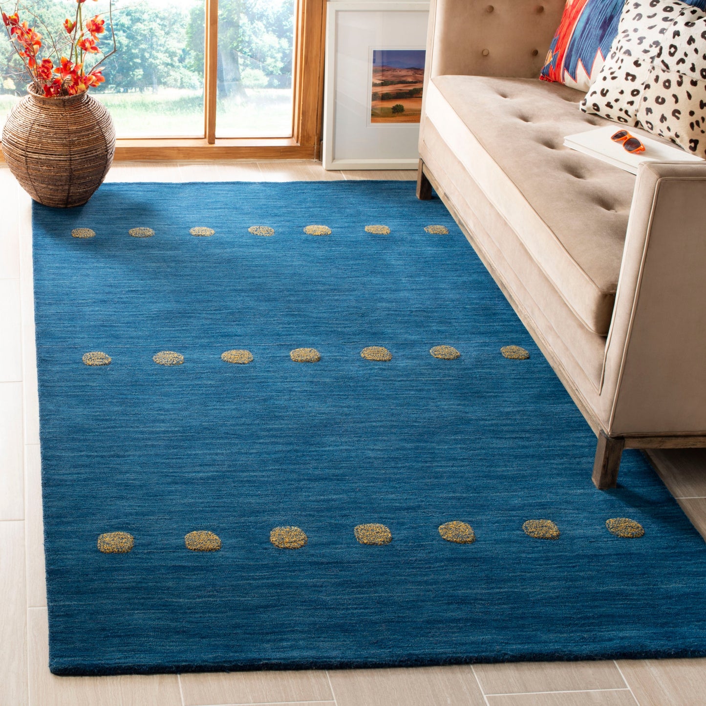 Tapis moderne en laine fait main SAFAVIEH Himalaya Poppy Glossary