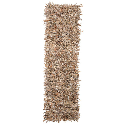 SAFAVIEH Tapis en cuir moderne à poils longs Blayne fait à la main