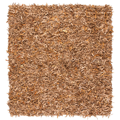 Tapis décoratif moderne SAFAVIEH en cuir shaggy fait main Doinita