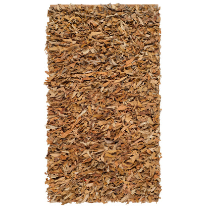 Tapis décoratif moderne SAFAVIEH en cuir shaggy fait main Doinita