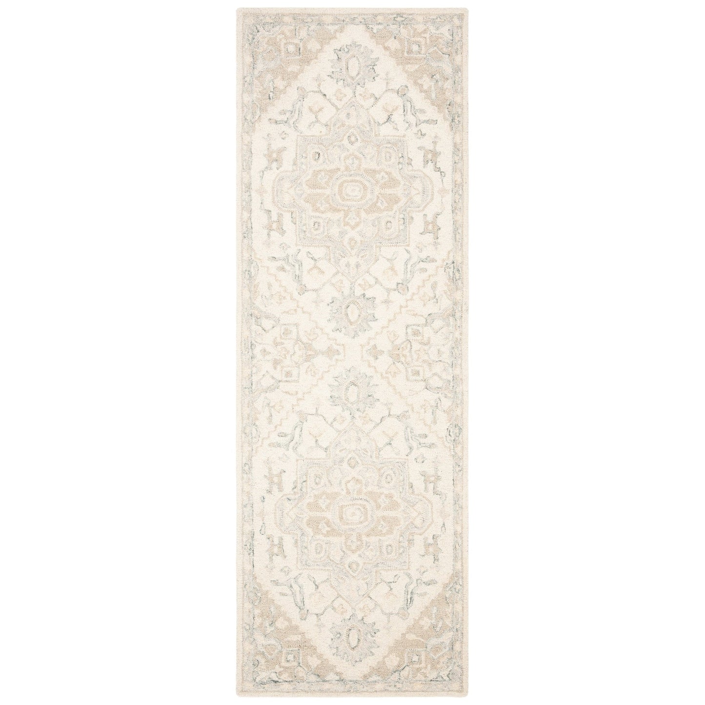 Tapis en laine SAFAVIEH à micro-boucles, motif médaillon Gulseven, fait main