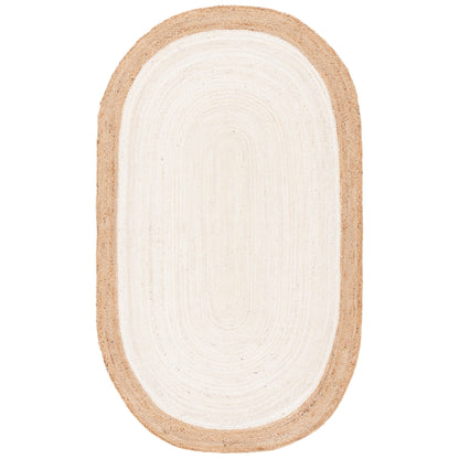 Tapis rond en jute à bordure Jolette en fibres naturelles fait main SAFAVIEH