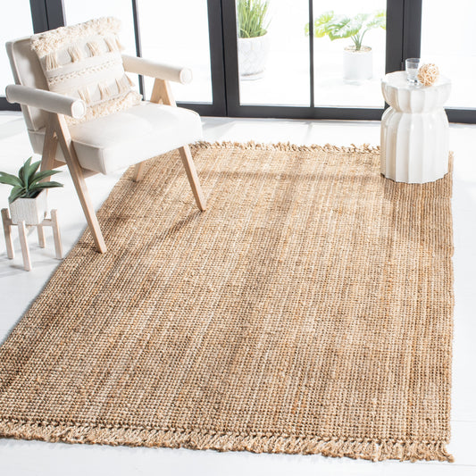 Tapis Mirnesa en jute fait main en fibre naturelle avec franges SAFAVIEH