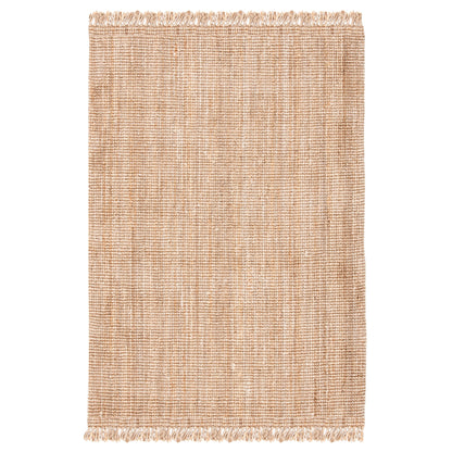 Tapis Mirnesa en jute fait main en fibre naturelle avec franges SAFAVIEH