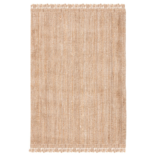 Tapis Mirnesa en jute fait main en fibre naturelle avec franges SAFAVIEH