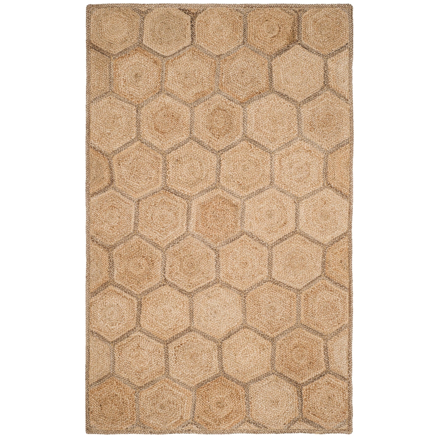 Tapis en jute nid d'abeille Nargiz en fibre naturelle fait main SAFAVIEH