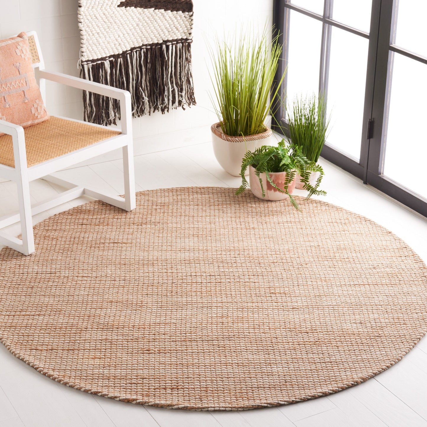 Tapis SAFAVIEH fait main en fibre naturelle Yareli jute et laine.