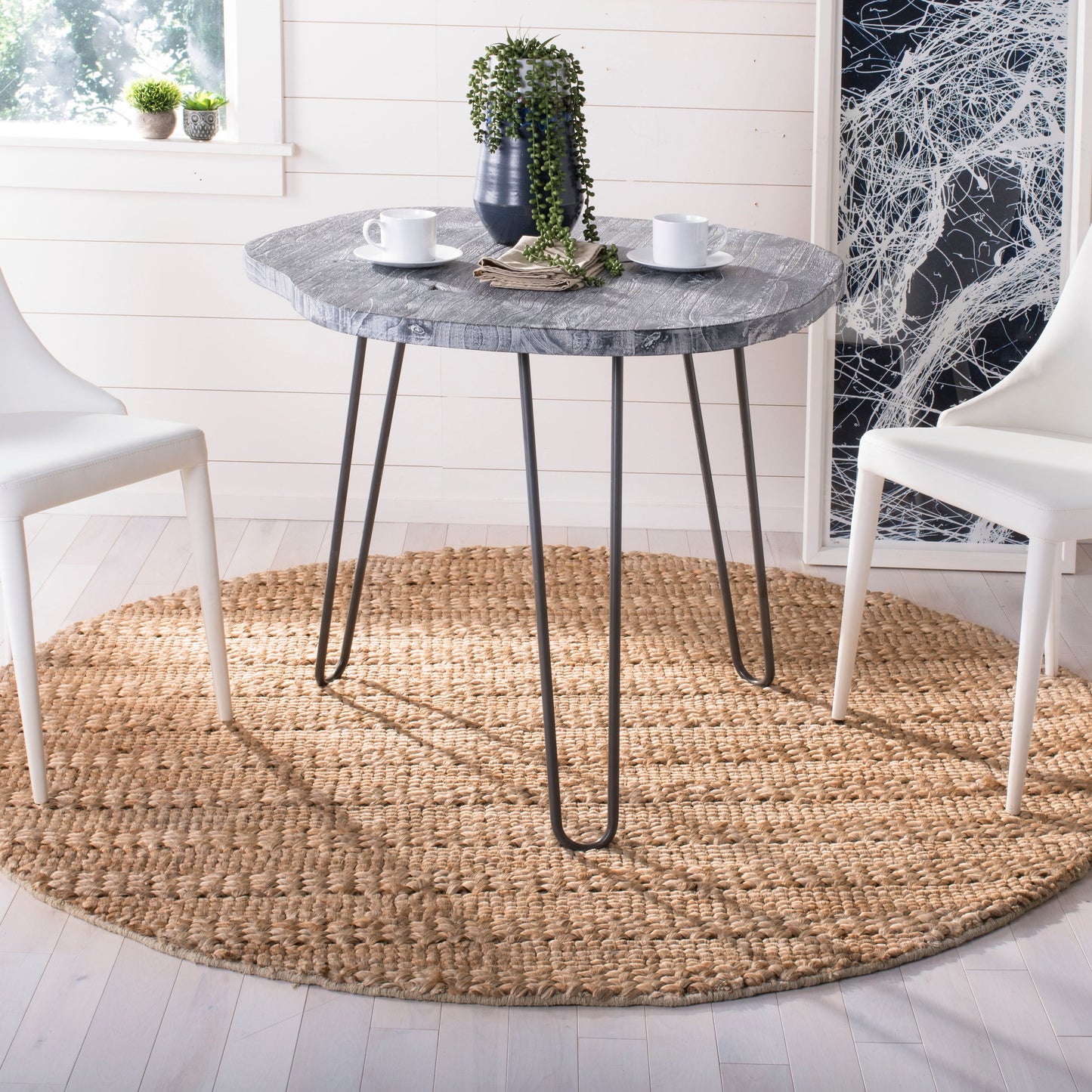 SAFAVIEH Tapis en jute Zaniyah en fibre naturelle fait à la main
