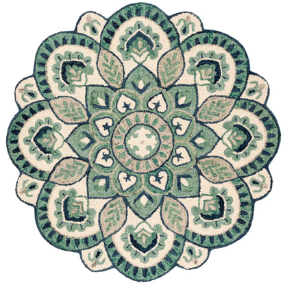 Tapis fantaisie en laine orné de fleurs Sheyla fait main SAFAVIEH