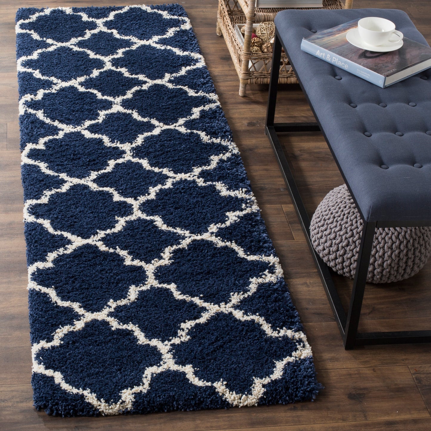Tapis SAFAVIEH Hudson Shag Jeryl Glam Trellis de 5 cm d'épaisseur