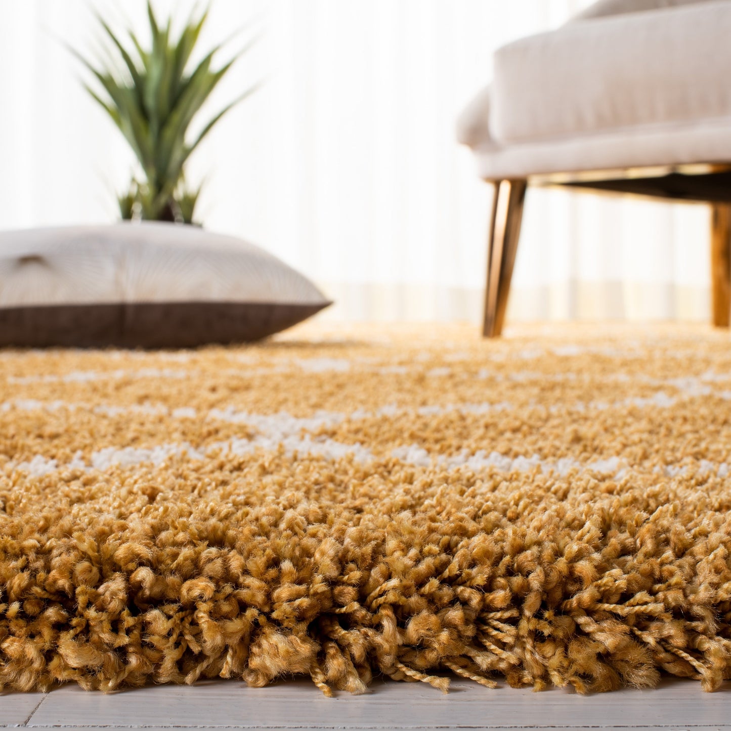 Tapis SAFAVIEH Hudson Shag Pushpa Trellis de 2 pouces d'épaisseur