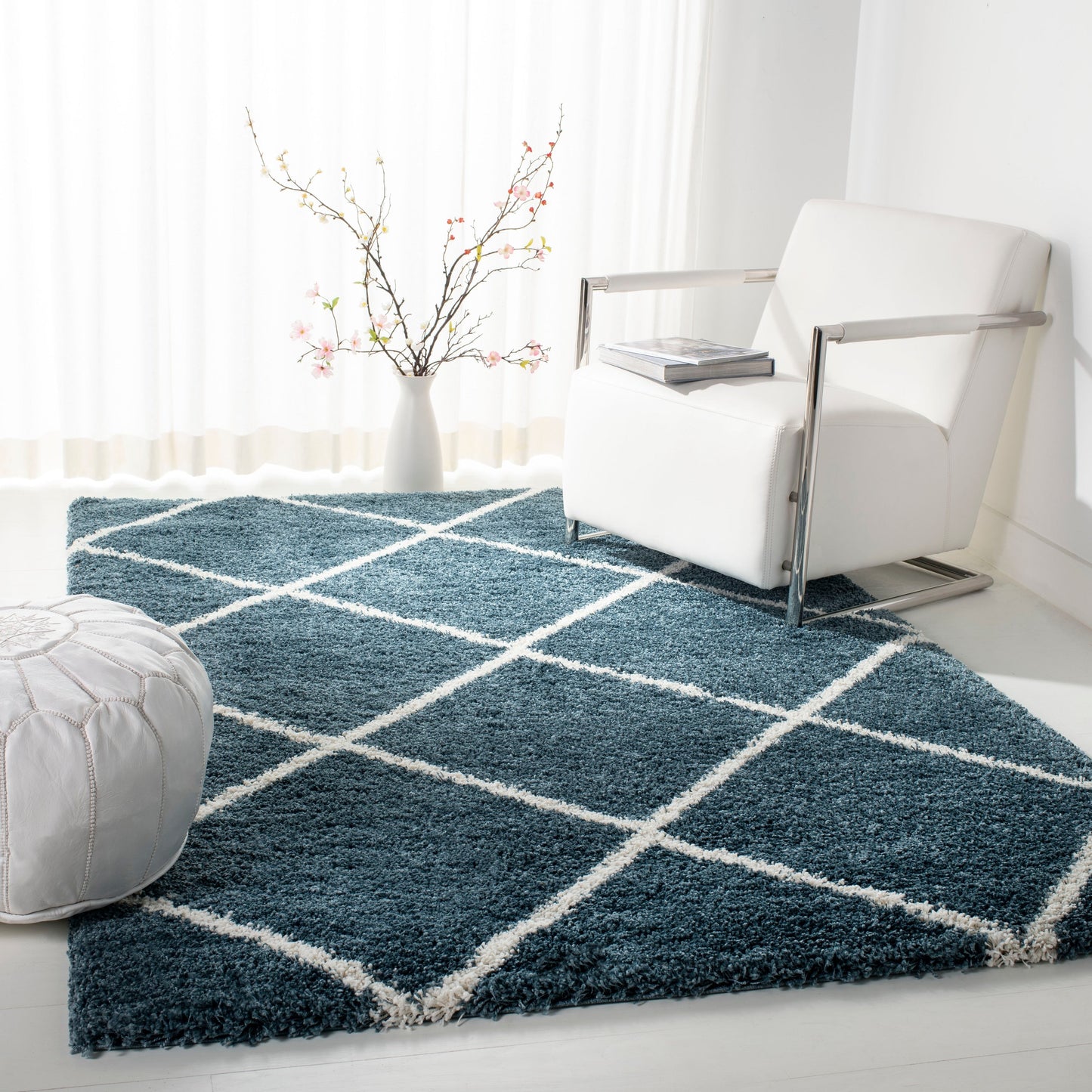Tapis SAFAVIEH Hudson Shag Raili Diamond Trellis de 5 cm d'épaisseur