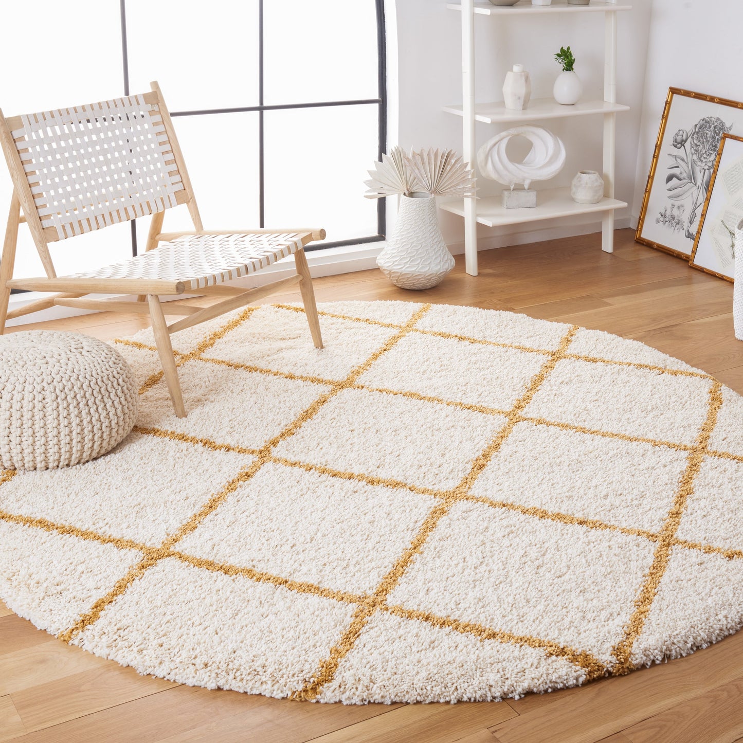 Tapis SAFAVIEH Hudson Shag Raili Diamond Treillis de 2 pouces d'épaisseur