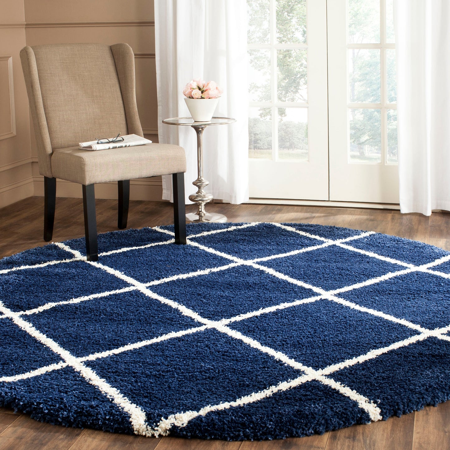 Tapis SAFAVIEH Hudson Shag Raili Diamond Treillis de 2 pouces d'épaisseur
