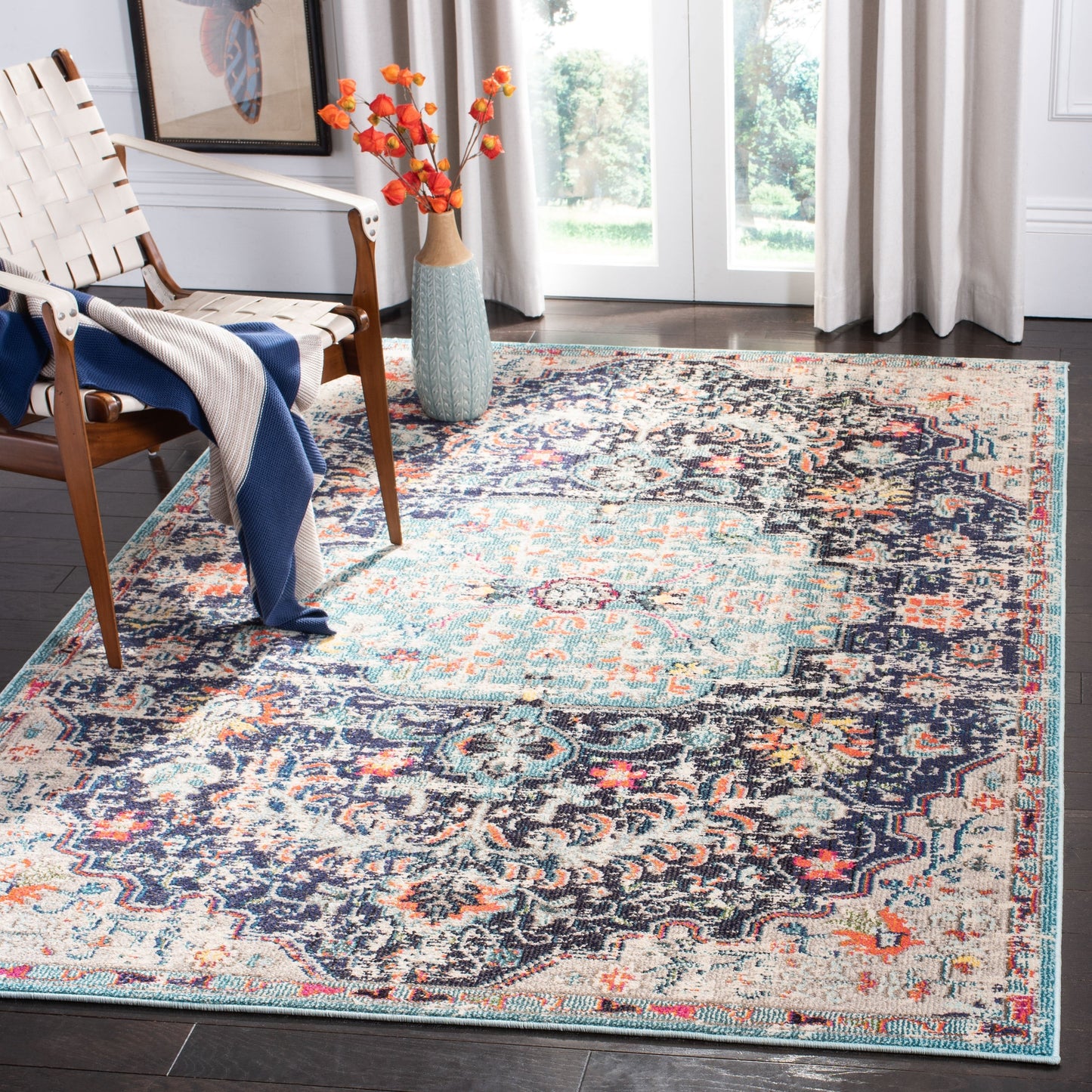 Tapis SAFAVIEH Madison Libusa Boho à médaillon vieilli