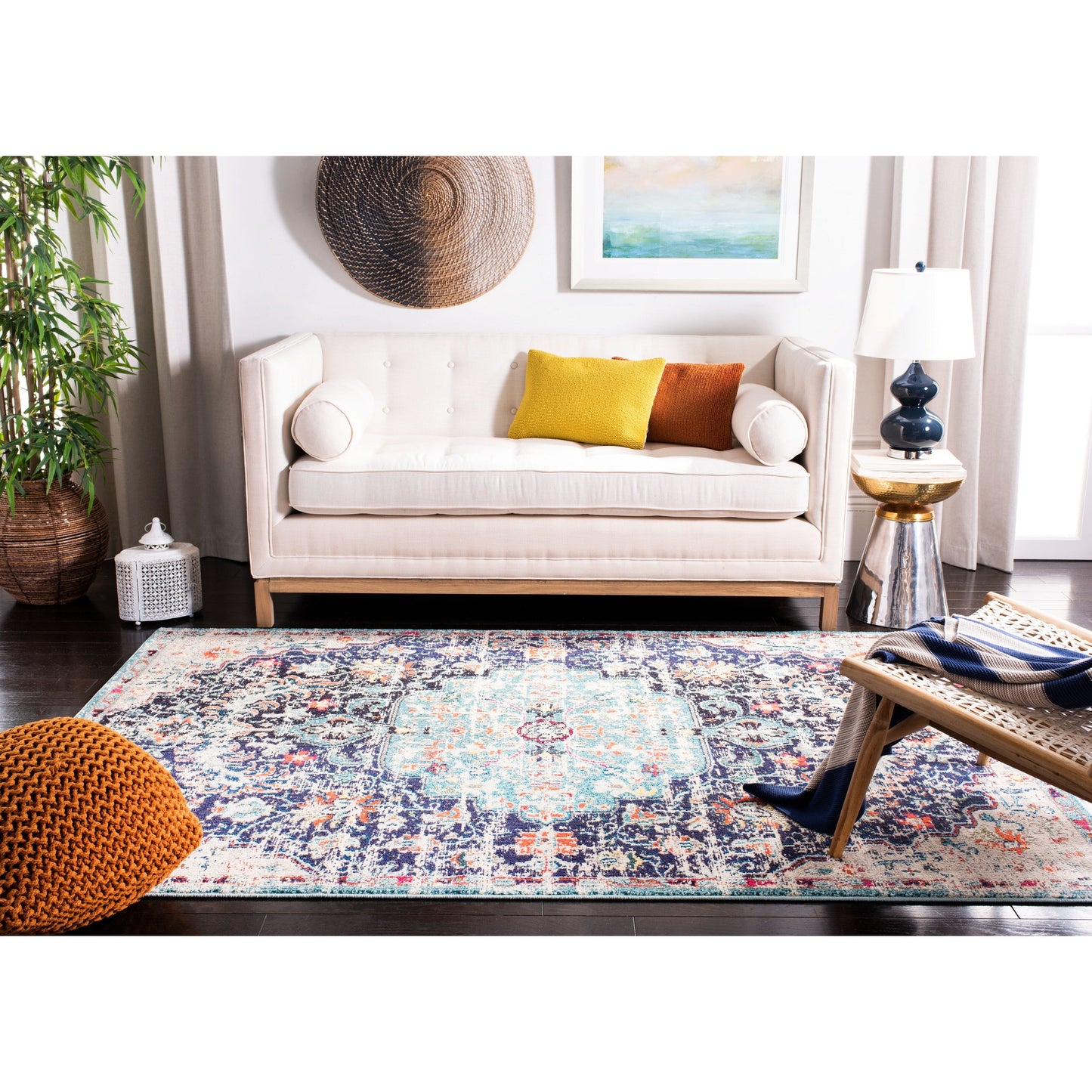 Tapis SAFAVIEH Madison Libusa Boho à médaillon vieilli
