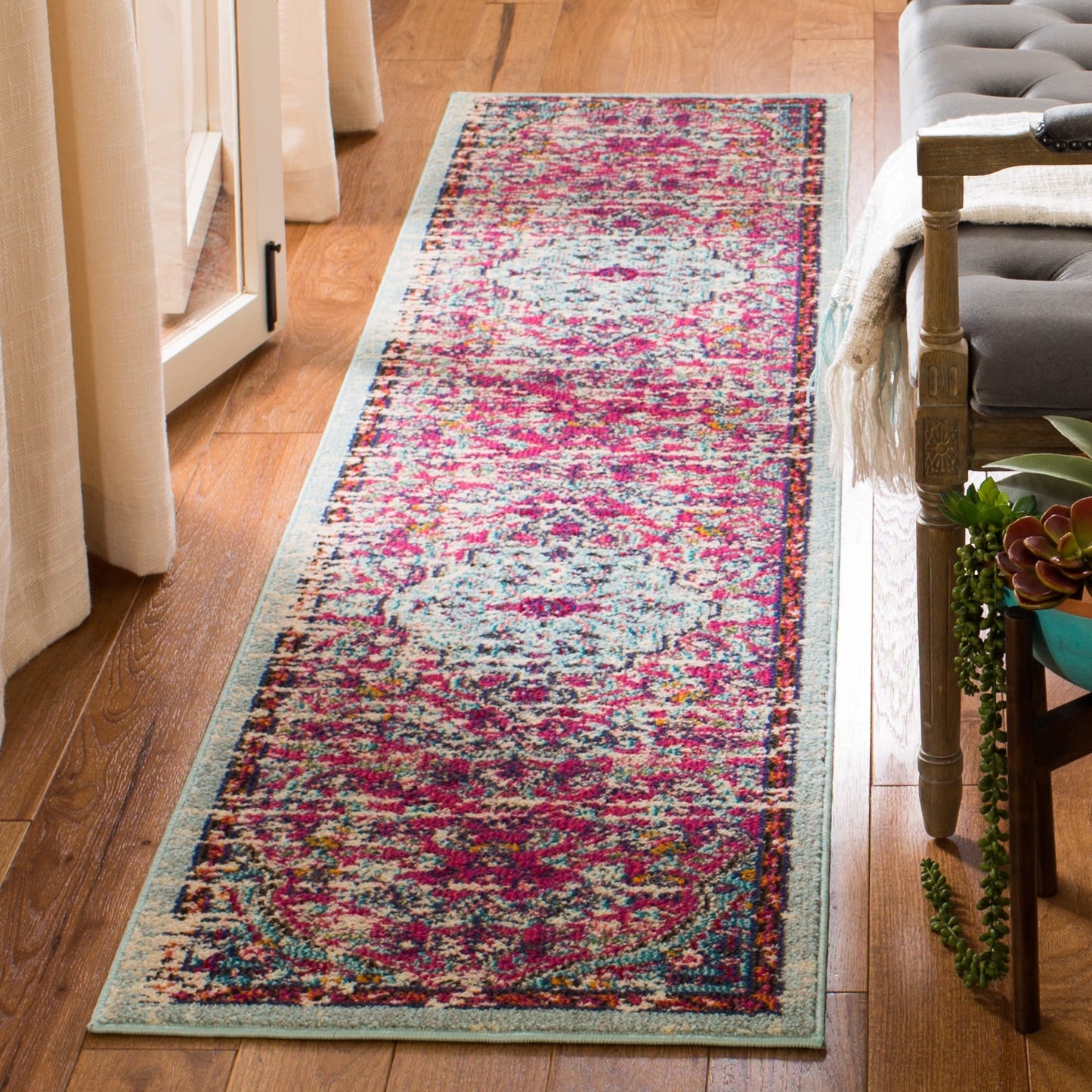 Tapis SAFAVIEH Madison Libusa Boho à médaillon vieilli
