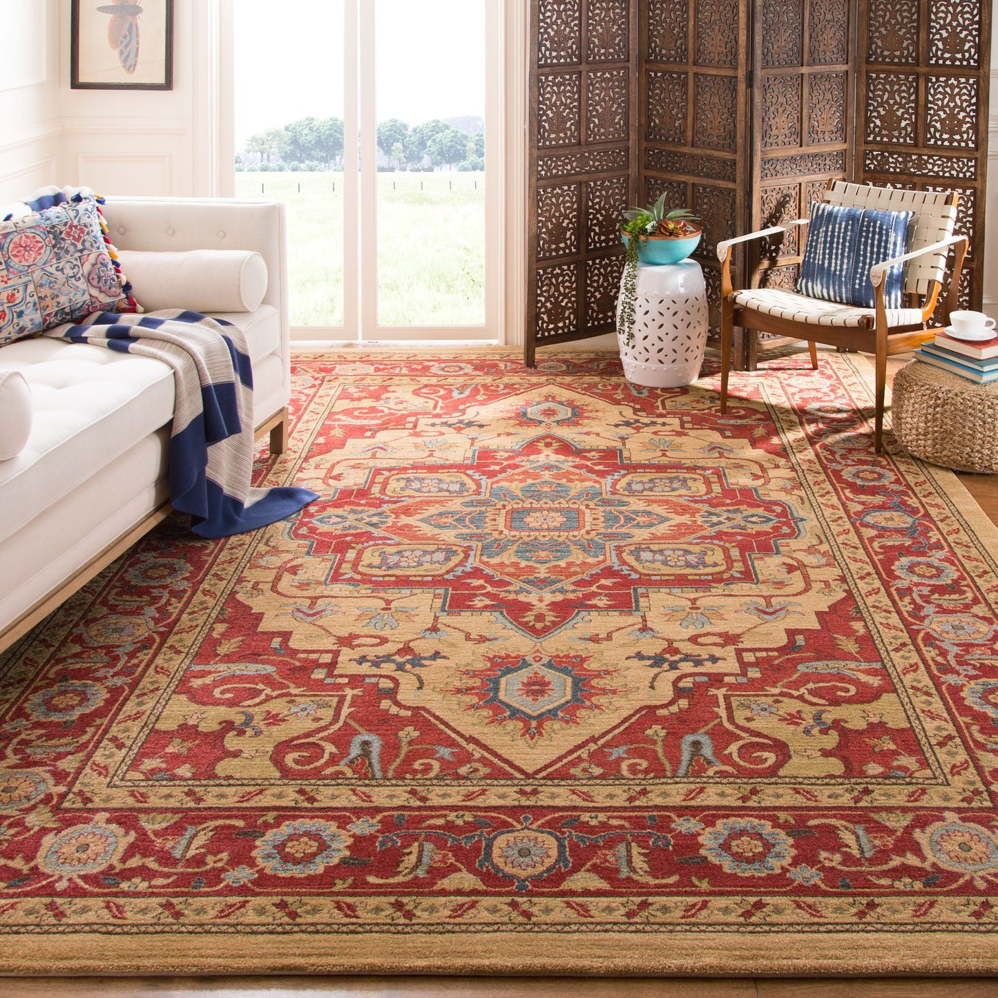 Tapis SAFAVIEH Mahal Beverley Traditional Grandeur Rouge/Naturel