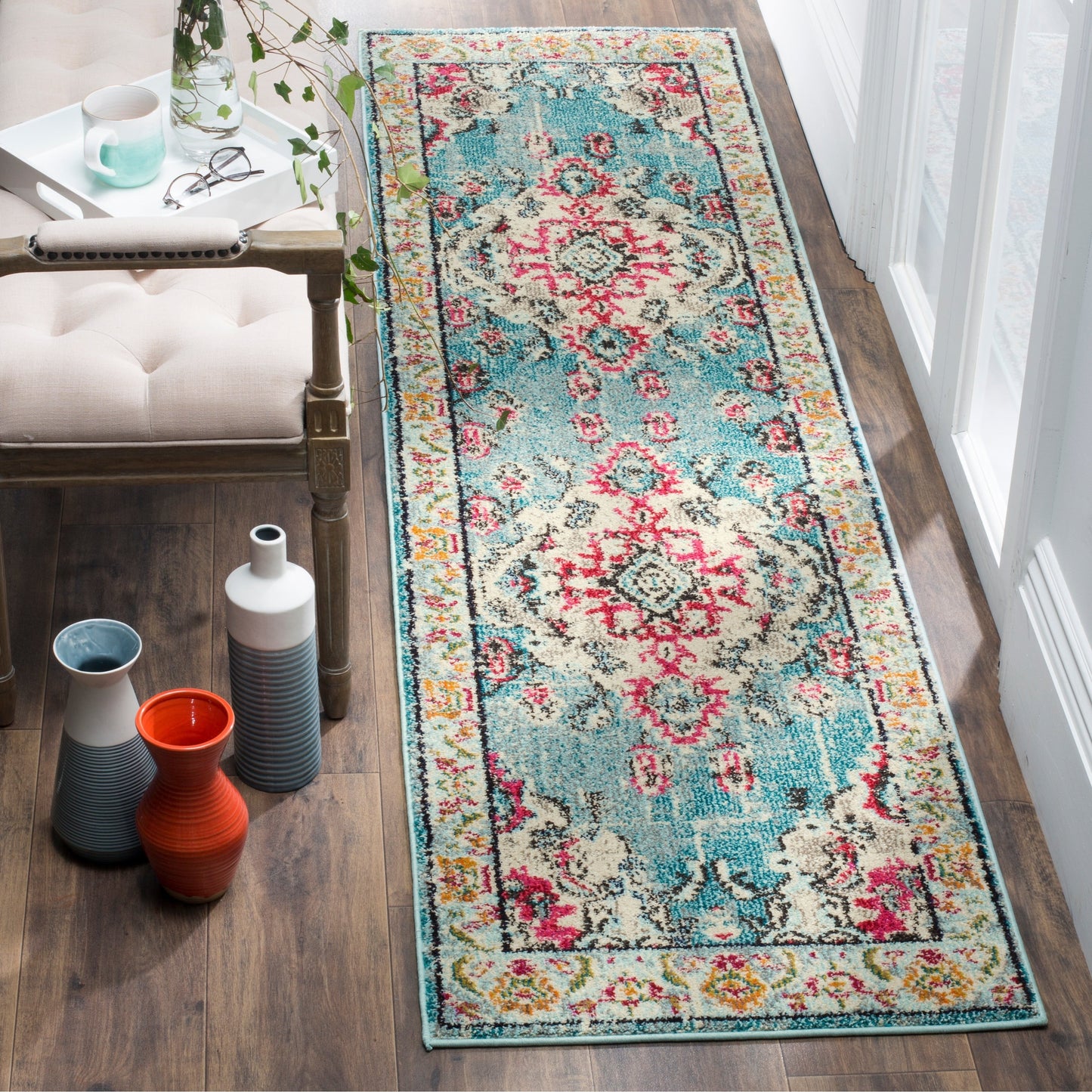 Tapis SAFAVIEH Monaco Océane Boho à médaillon vieilli