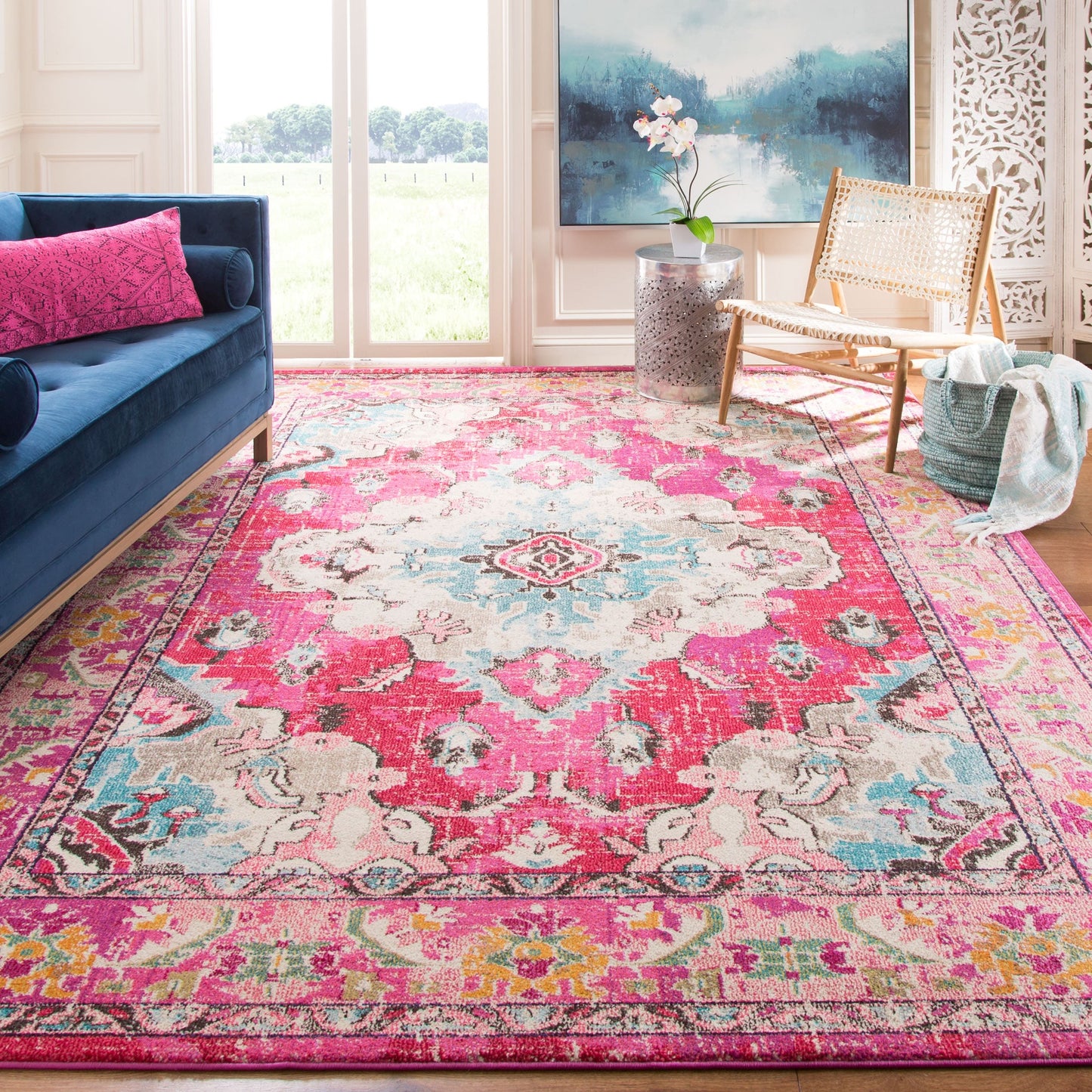 Tapis SAFAVIEH Monaco Océane Boho à médaillon vieilli