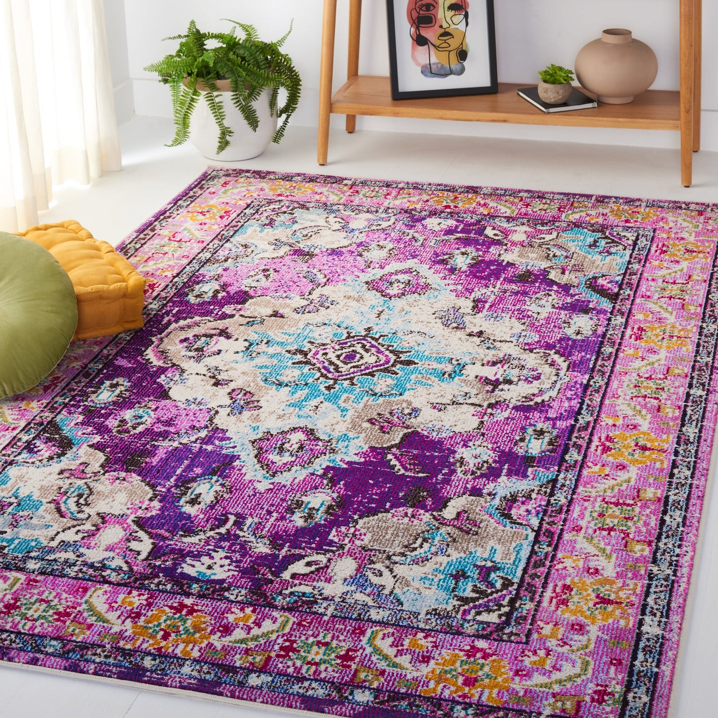 Tapis SAFAVIEH Monaco Océane Boho à médaillon vieilli