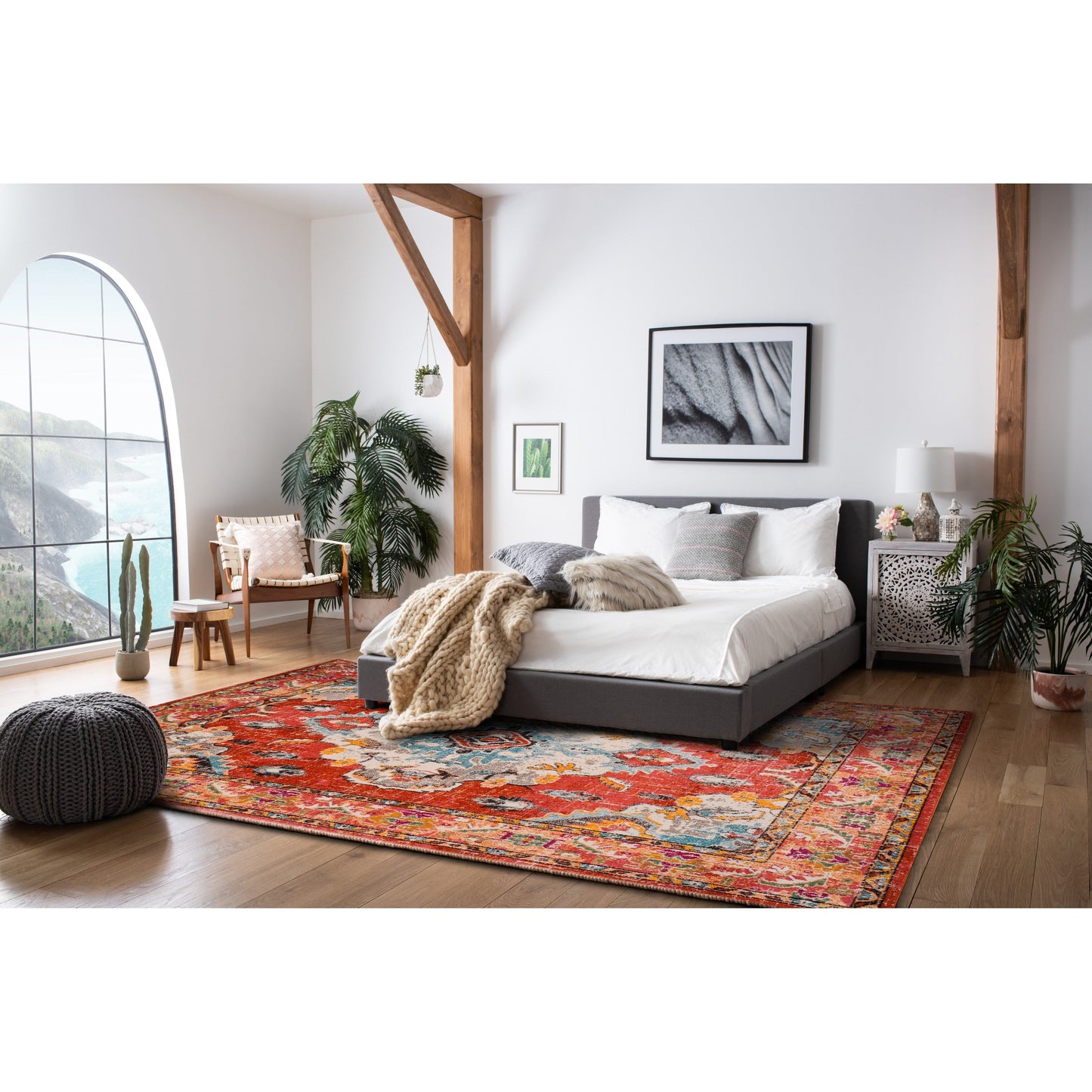 Tapis SAFAVIEH Monaco Océane Boho à médaillon vieilli