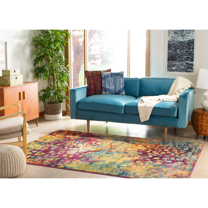 Tapis SAFAVIEH Monaco Panna Boho Abstrait Moderne Aquarelle